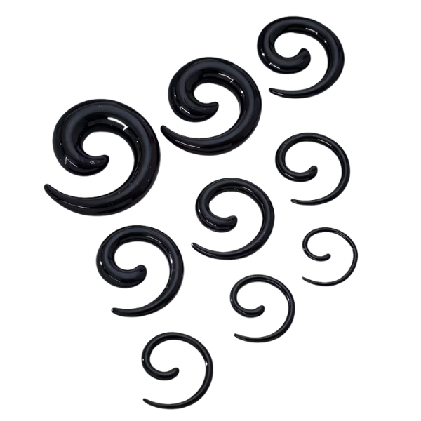 9-Piece Spiral Taper Ear Stretchers Acrylic Ear Spiral Plugs and Expanders