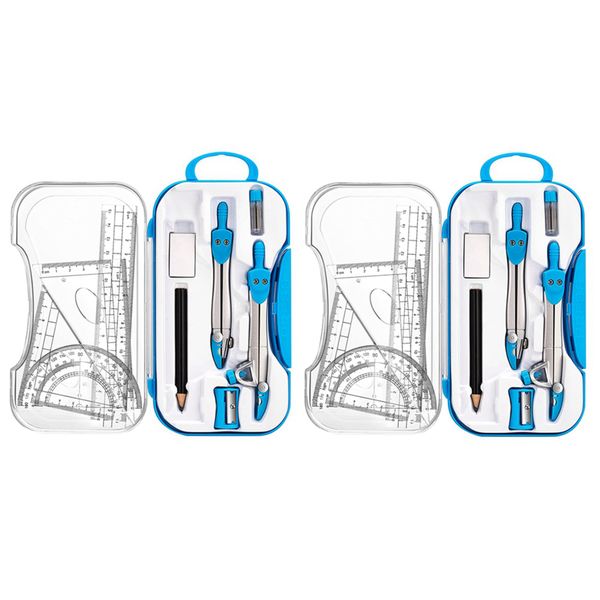 Geometry Set 20 Pcs Math Supplies Kit Including Compass Protractor