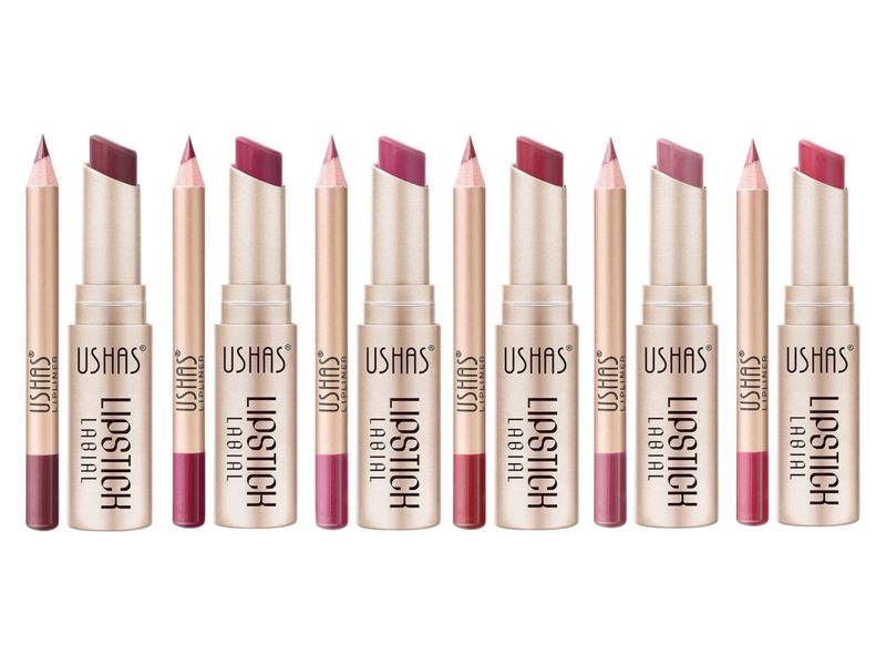 12 pieces Ushas Lip Liner &amp; Lip Stick Creamy Matte Long Lasting 2 in 1