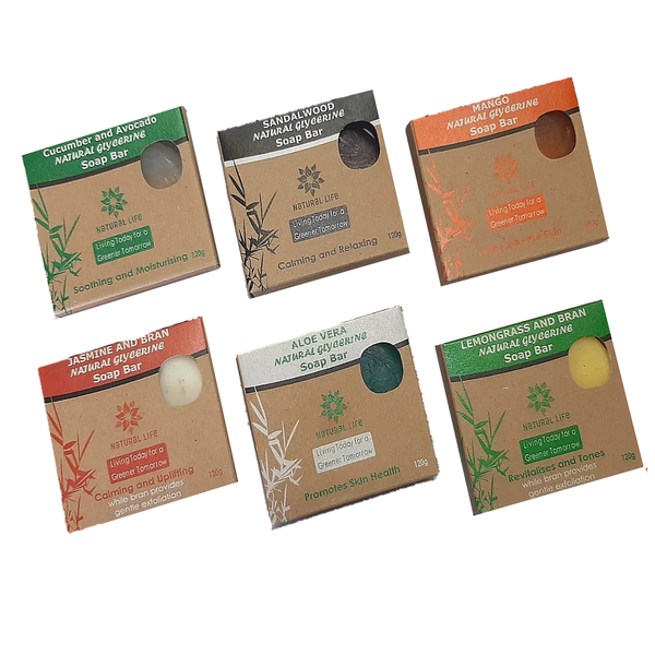 Natural glycerine Soap Bar - 6 Pack - Assorted Scents