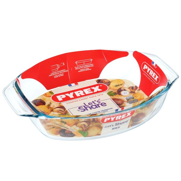 Pyrex - Optimum Glass Oval Roasters - 2.8 Litre