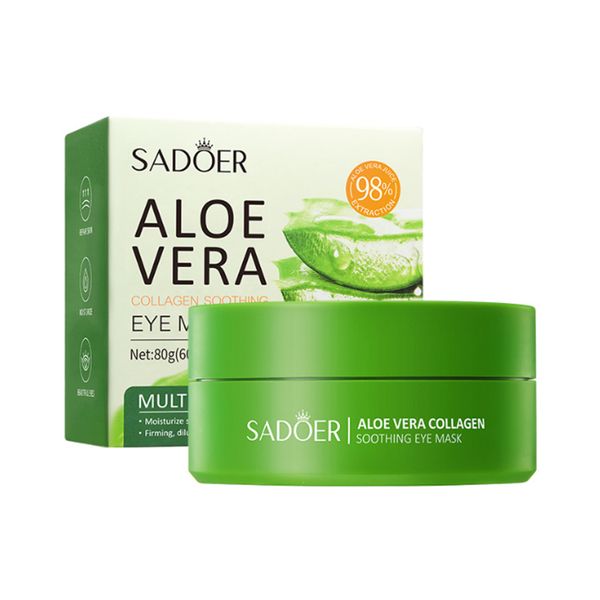 60 Pieces Aloe Vera Under Eye Mask with Pure Natural Extracts, Combat Puffiness