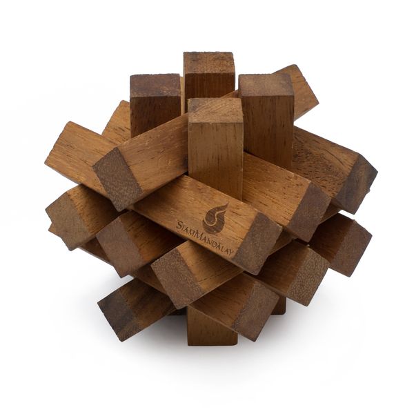 Lumberjack's Challenge - Wooden 3D Interlocking Burr Puzzle Brainteaser