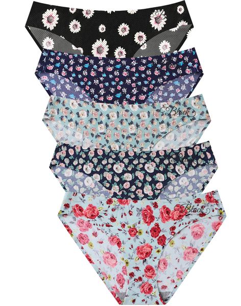 Miss Black 5 Pack Ladies Seamless BIKINI Underwear Panties Breathable