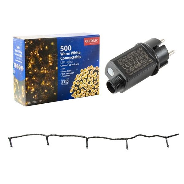 Eurolux 500 LED String Light 50M Connectable Warm White