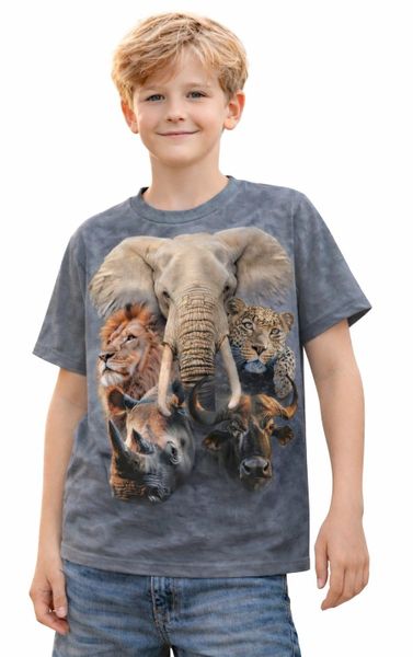 Kool Africa - Big 5 Animal Print - T-Shirt - Boys and Girls