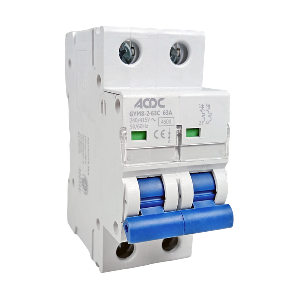 Din Circuit Breaker 2 Pole C-Curve 4.5KA 63A