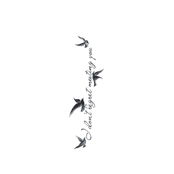th-INK Semi-Permanent Tattoo kit - Quote with Butterflies - 70x120mm