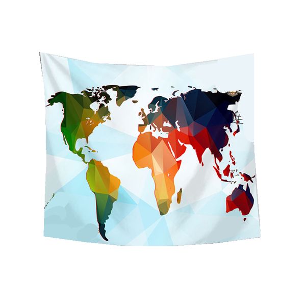 Colourful World Map Hanging Tapestry for Home D cor