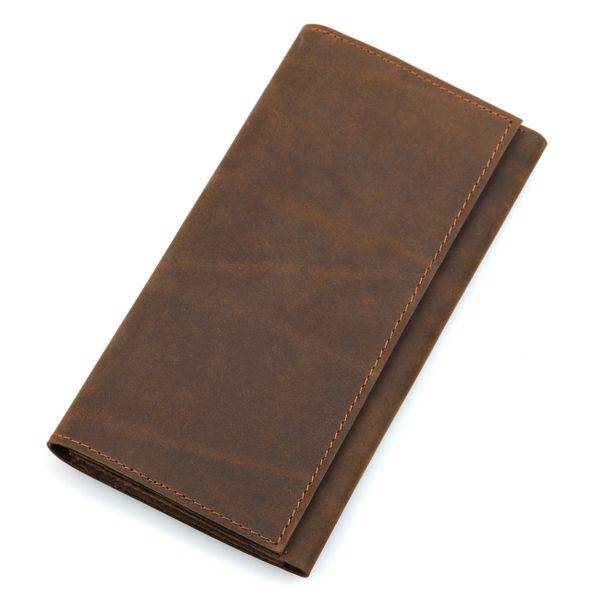 Crazy Horse Leather Multi-card Slot Long Wallet