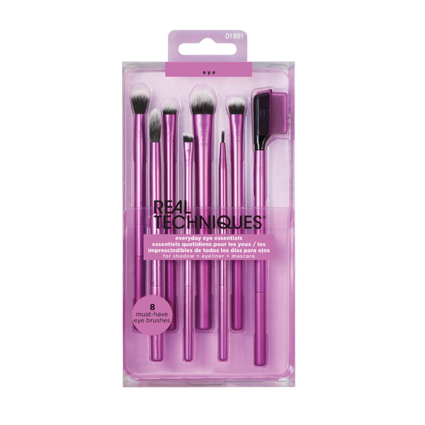 Real Techniques Everyday Eye Essentials Makeup Brush Set, Eye Brushes x 8