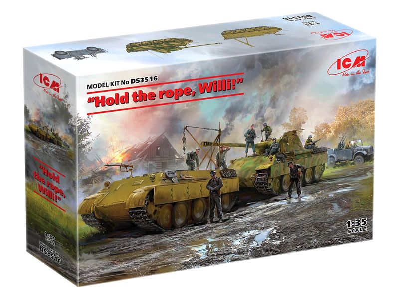 ICM DS3516 1/35 Hold the rope, Willie! Pz.Kpfw.V, Bergepanther , Pkw Kfz.4, Drivers/tank riders