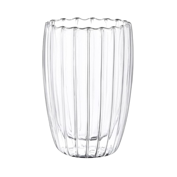 Set Of 2 450ml Ripple Double Wall Iced Coffee Glasses