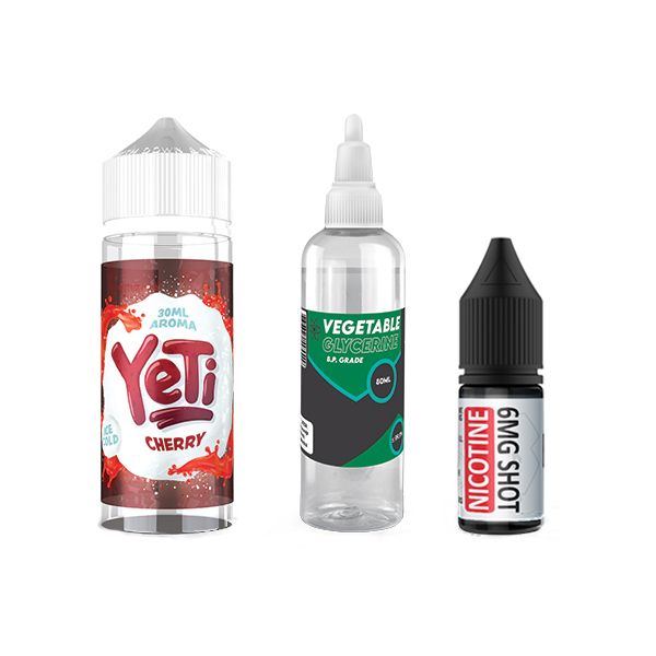 120ml Yeti Vape Juice DIY Longfill Kit - Cherry - 6mg