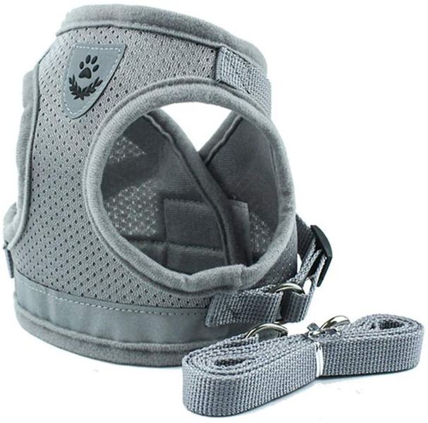 Soft Mesh Reflective Dog Harness - Grey - McDog (TM)