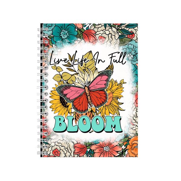 Live Life In Full Bloom Notebook Faith Gift Idea Notepad Pad 80