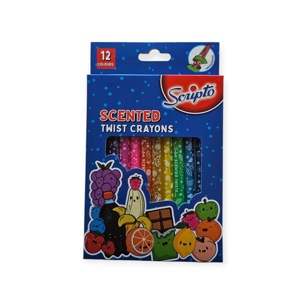 SCRIPTO SCENTED RETRACTABLE TWIST CRAYONS 12's-Box