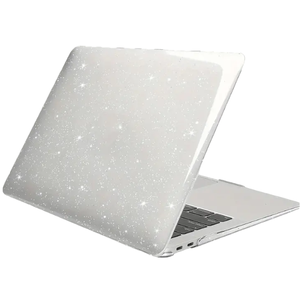 Shimmering Glitter Hard Shell Case For MacBook Air 15 M3 - Transparent