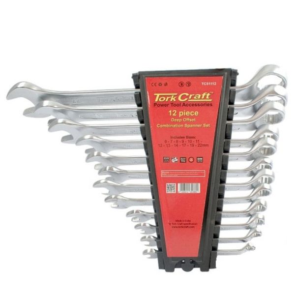Tork Craft 12 Piece DEEP OFFSET COMBINATION SPANNER SET