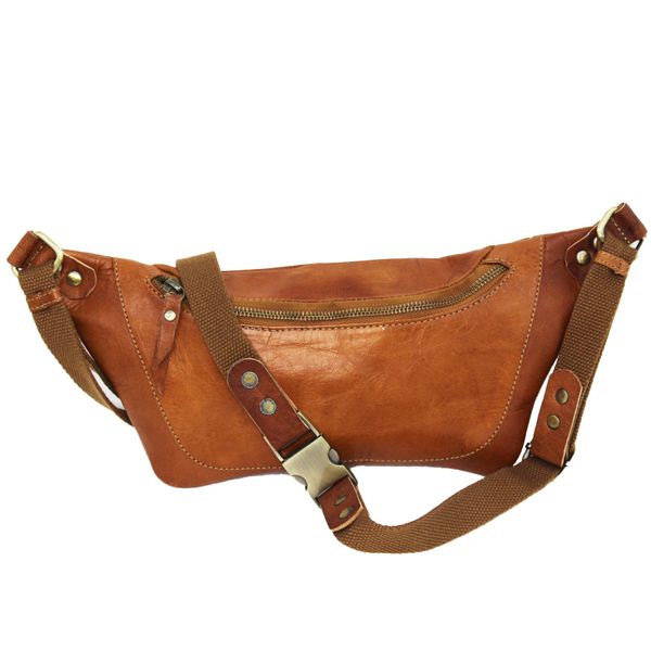 Leather Travel Pouch/ Moon bag