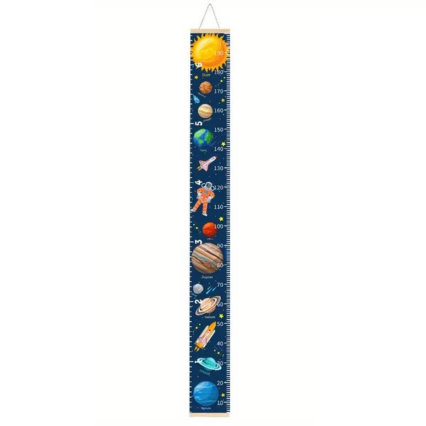 Space Themed Kids Height Growth Chart Canvas