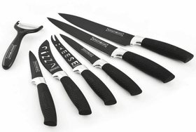 Royalty Line Non-Stick Coating Knife Set 7 Piece - Black | Shop Today ...