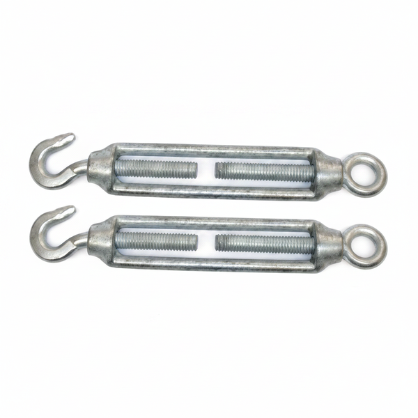 Krafft 10mm Heavy-Duty Turnbuckle Hook &amp; Eye for Rigging - 2 Pack