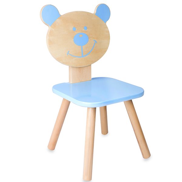 Classic World Wooden Kids Chair - Blue Bear