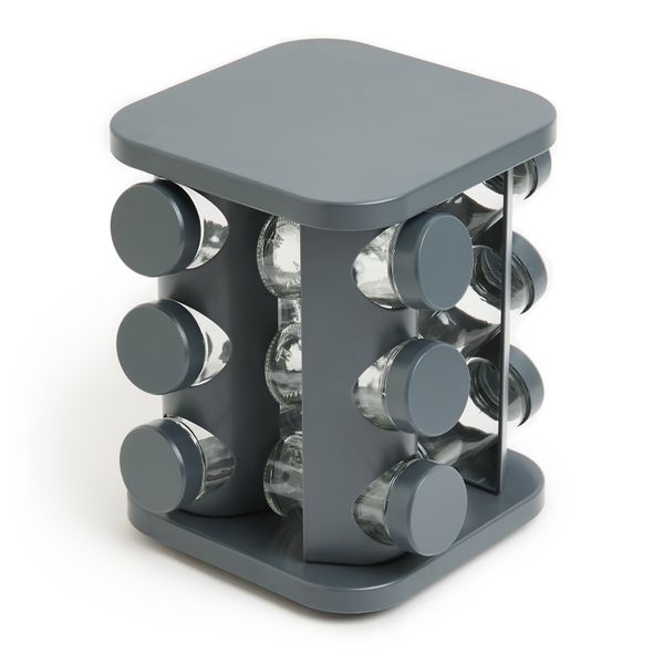 George &amp; Mason - Rotating Spice Rack - Grey