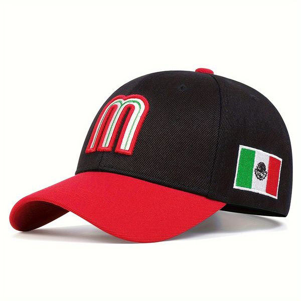 World Cup Soccer Mexico National Team Baseball Cap with M Letter Embroidery
