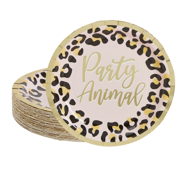 48PCS Leopard Party Animal Paper Plate