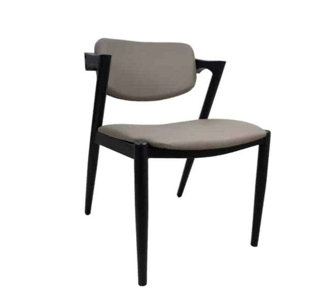 Vintage Ebonized Dining Chair Light Brown