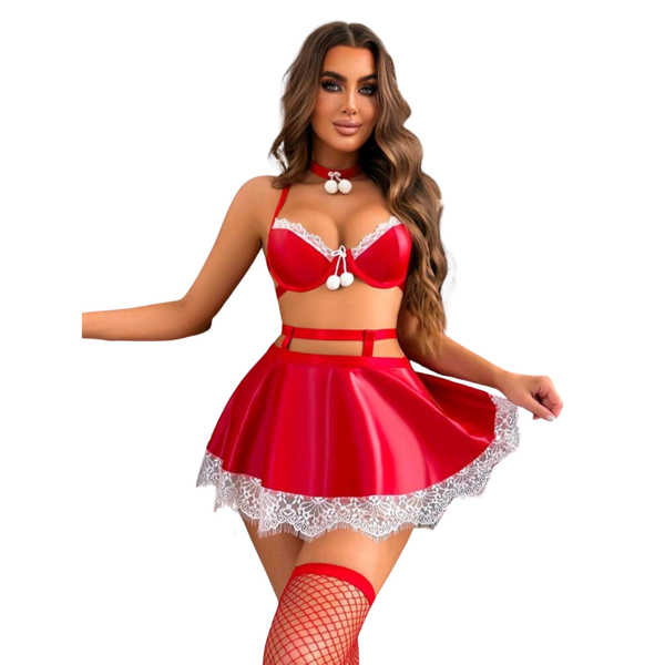 Edendiva's Lace Bow Front Underwire Valentine's Costume