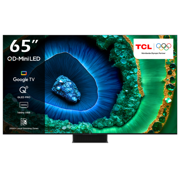 TCL 65" C855 4K 144Hz Premium QD-Mini LED Smart TV with Dolby Atmos