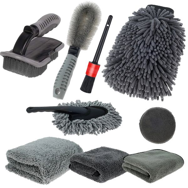 Tyre Cleaning Detail Brushes kit - 9 Pieces
