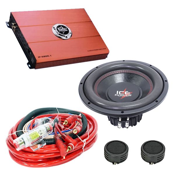 Ice Power Killer SVC Subwoofer Car Audio Combo with 4 Gauge Wiring Kit
