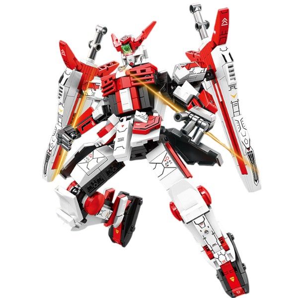 454 Pieces Robot Warrior Building Block Set - Red/White