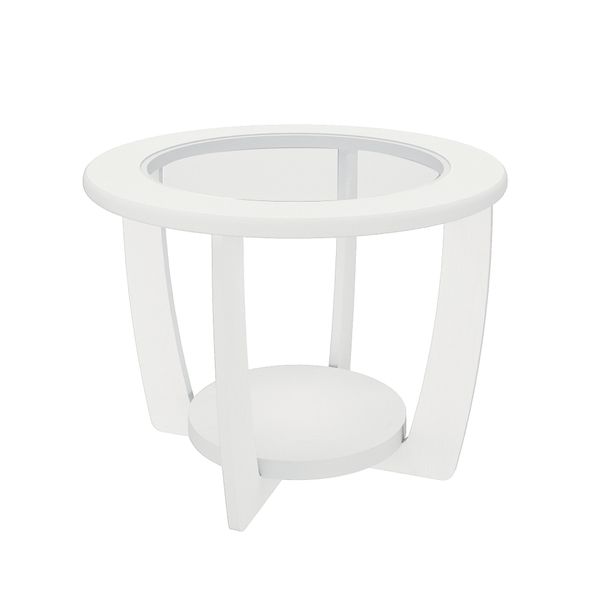 Curved White Coffee Table