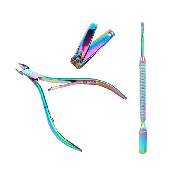 Mellon Moon 3-In-1 Cuticle Clipper, Cuticle Pusher &amp; Nail Clipper Set