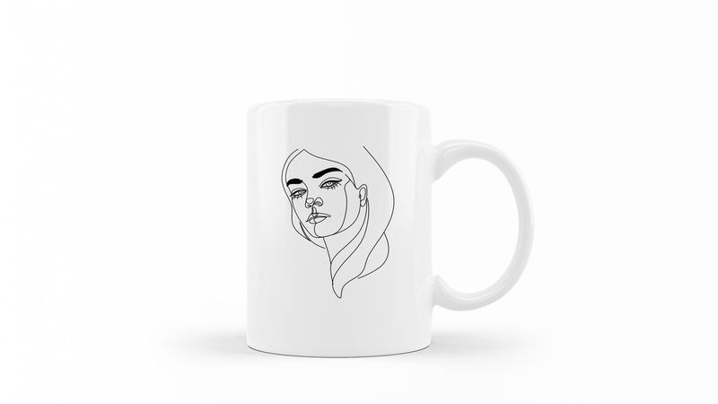Designer Line Art Coffee Mug - Beauty 24