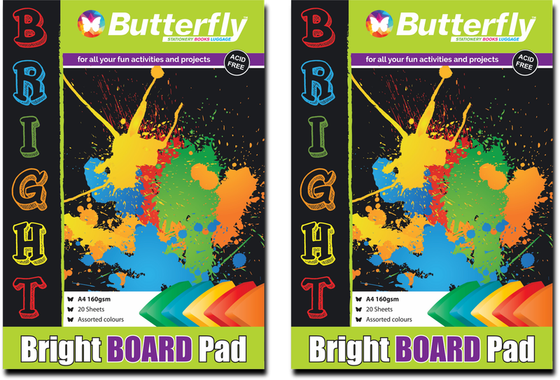Board Pads - A4 160Gsm 20 Sheets - Bright (Assorted) X2