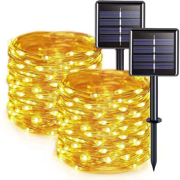 10m Solar Powered Fairy LED String Lights - 2 Pack