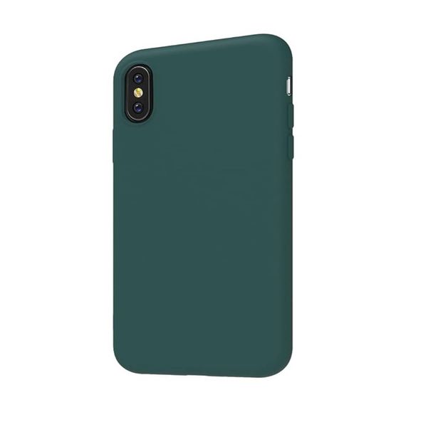 Liquid Silicone Back Case Compatible With Iphone X &amp; XS-Midnight Green