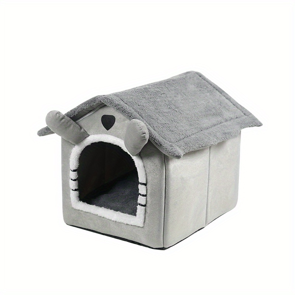 40cm Plush Pet House - Cozy Cat Cave Bed for Cats &amp; Small Pets