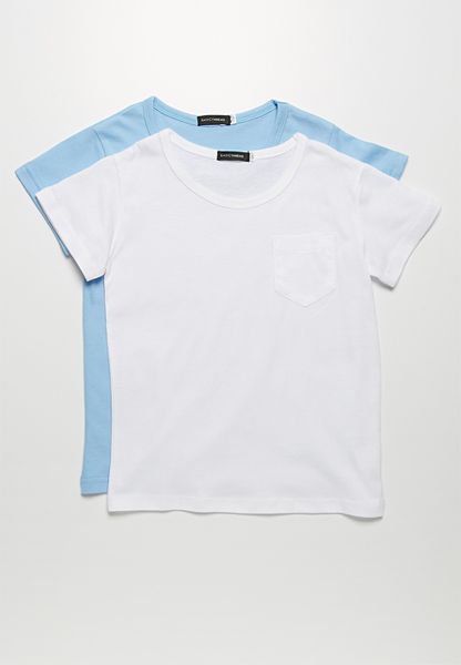 Kid's Basicthread 2-Pack Pocket Tee - Light Blue And White