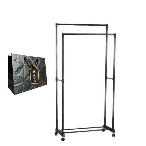 Sleek Design Black Clothing Drying Rack &amp; Luxury Simpsons Bag