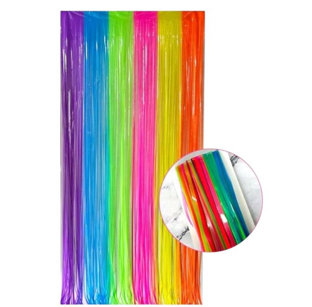 2Pcs Glow in the Dark Foil Fringe Curtain