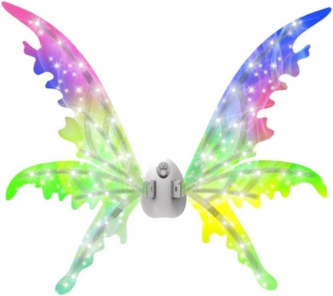 Moving Fairy Wings Glowing Transparent Princess Cosplay Wings