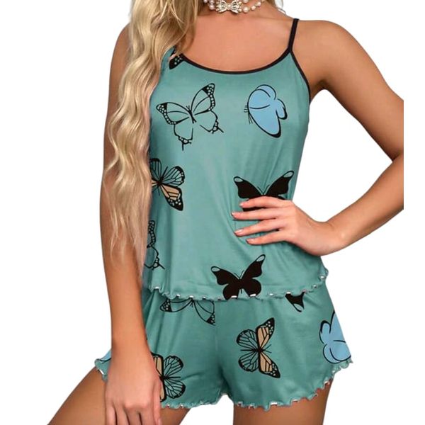 GlammeFab Butterfly Print Pyjamas Set
