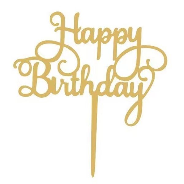 Gold Glitter Birthday Party Cake Decoration Supplies